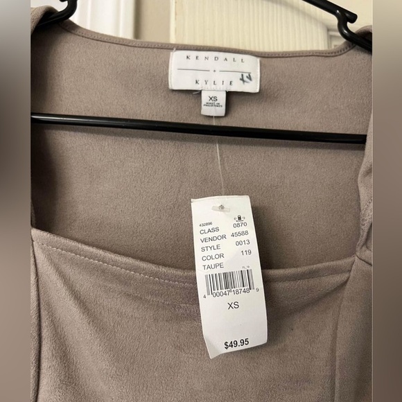 Taupe Velvet Dress XS - Picture 2 of 3